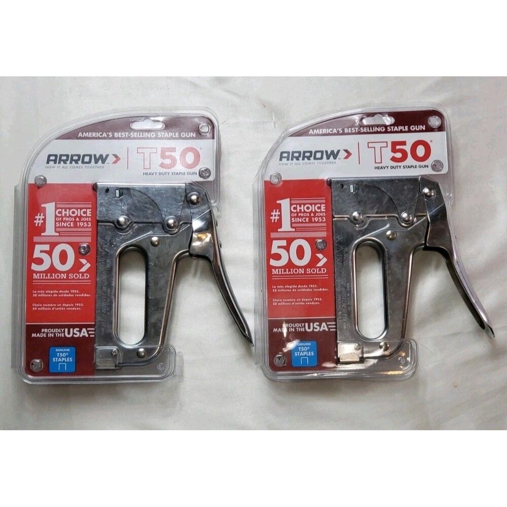 Lot of 2 - Arrow T50 Pro Heavy Duty Staple Gun Uses T50 Genuine Staples 6mm-14mm